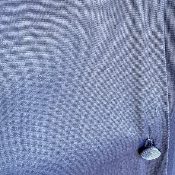 VTG Vanity Fair Nightgown Size M Navy Blue Nylon Button Lightweight One Pocket - Picture 5 of 7